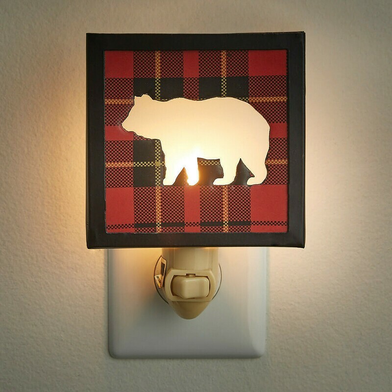 Sportsman Plaid Bear Night Light