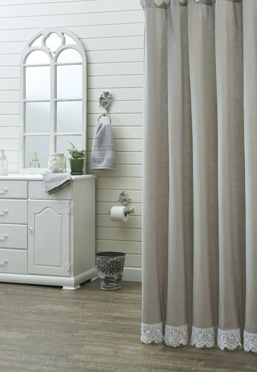 Vintage Crochet Shower Curtain