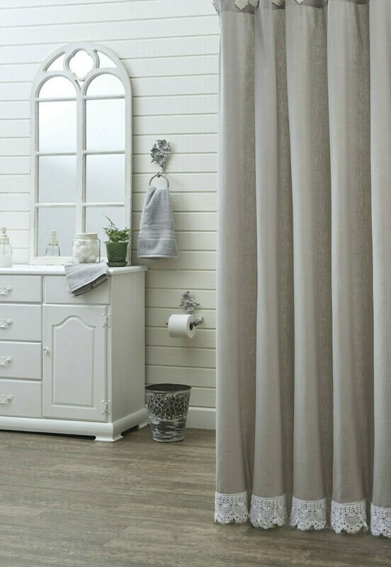 Vintage Crochet Shower Curtain