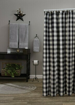 Wicklow Black and Cream Shower Curtain