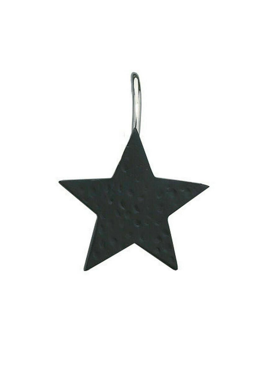 Black Star Shower Curtain Hooks