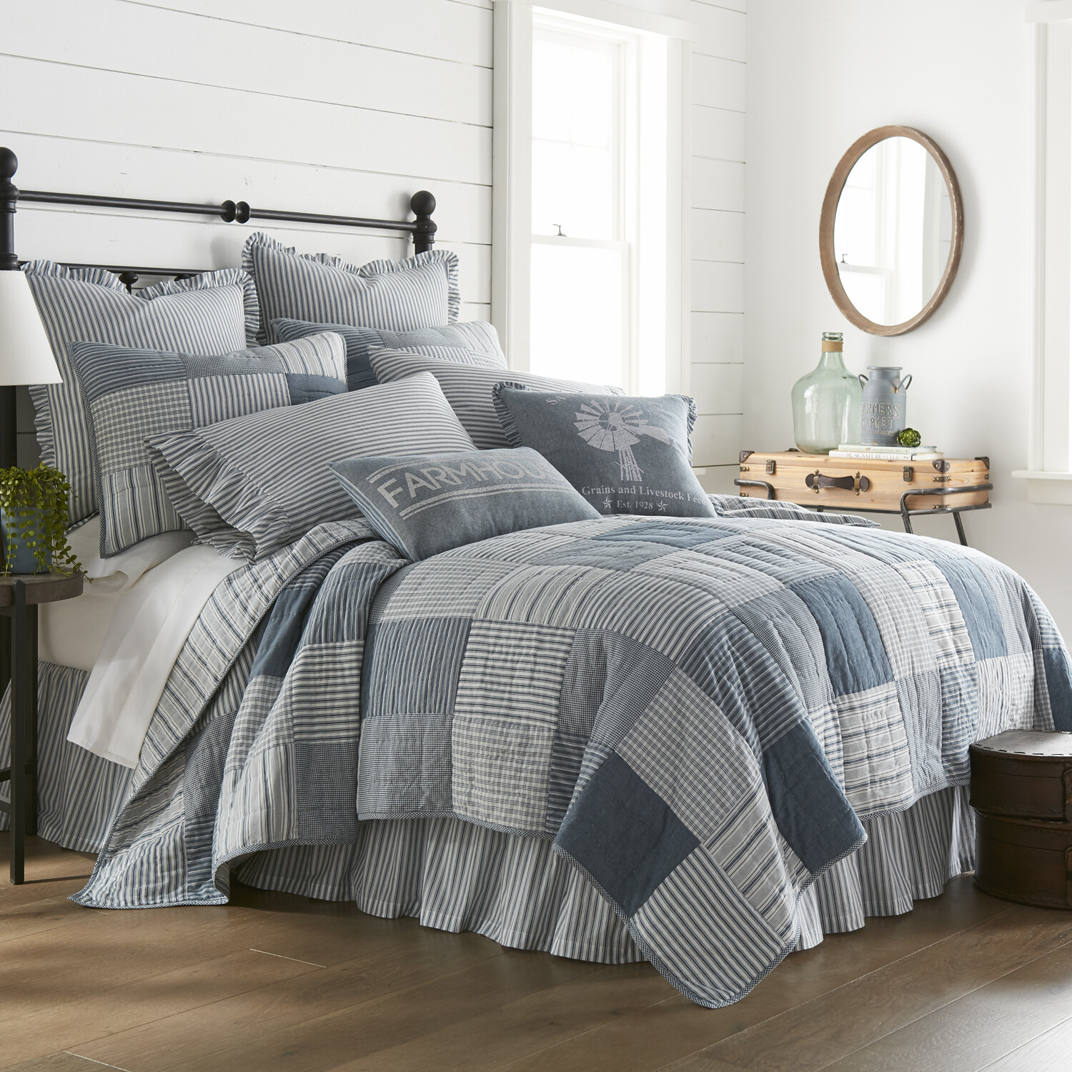 Sawyer Mill - Blue, Size: 90&quot;x90&quot; Queen