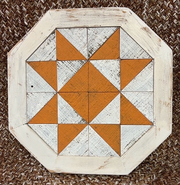 Orange &amp; White Distressed Star