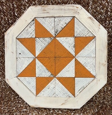 Orange &amp; White Distressed Star