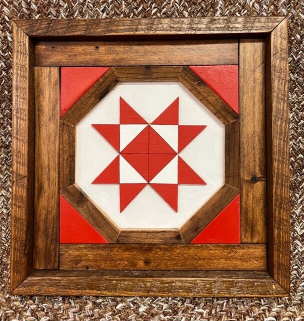 Red Octagon with Square Frame