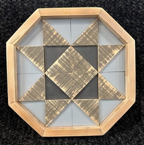 Black &amp; Distressed Wood Octagon