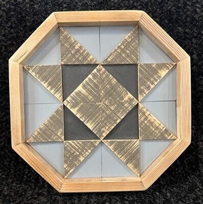 Black &amp; Distressed Wood Octagon
