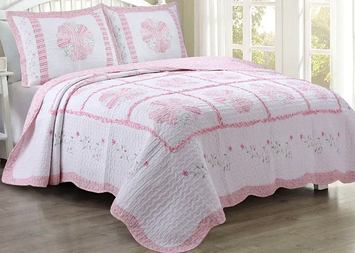 Pink Dresden - Set, Size: Queen(90&quot;x90&quot;) &amp; 2 Shams(20&quot;x26&quot;)