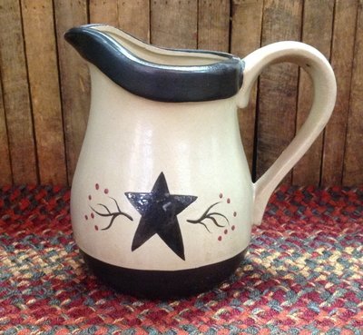 Lg Pitcher with Star and Berries