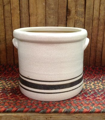 Lg Crock with Black Stripe