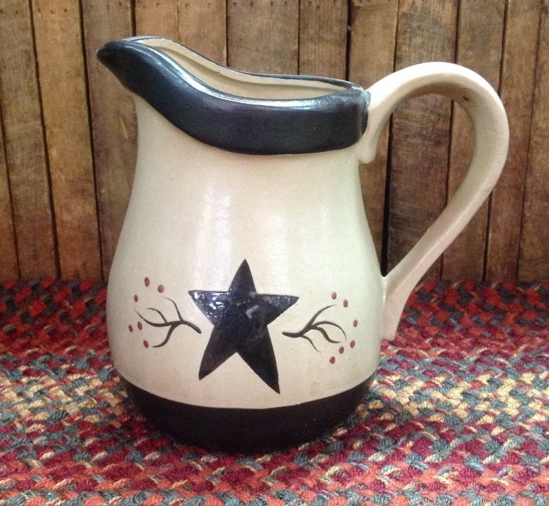 Lg Pitcher with Star and Berries