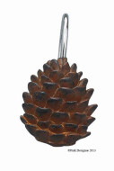 Pine Cone Shower Curtain Hooks