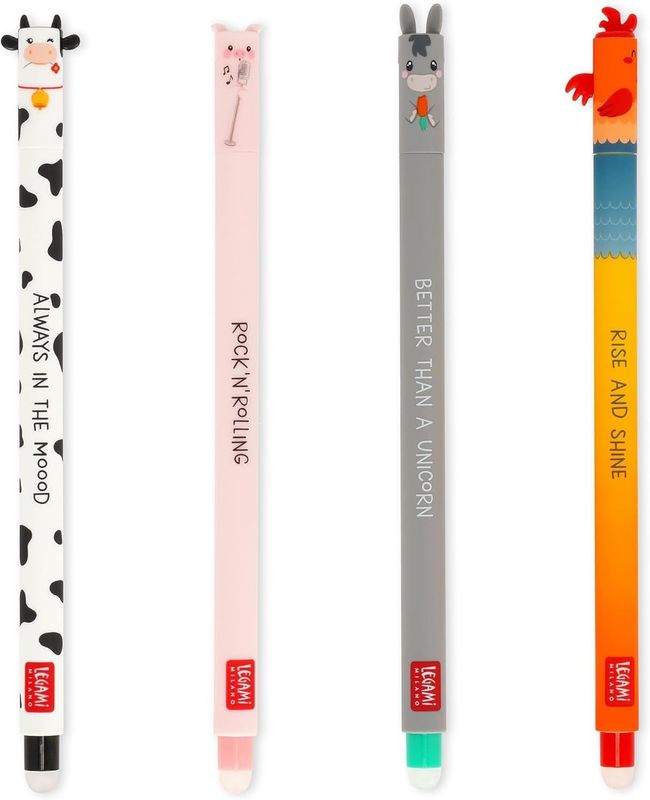 Legami - Farm Sweet Farm - Set aus vier löschbaren Gelstiften