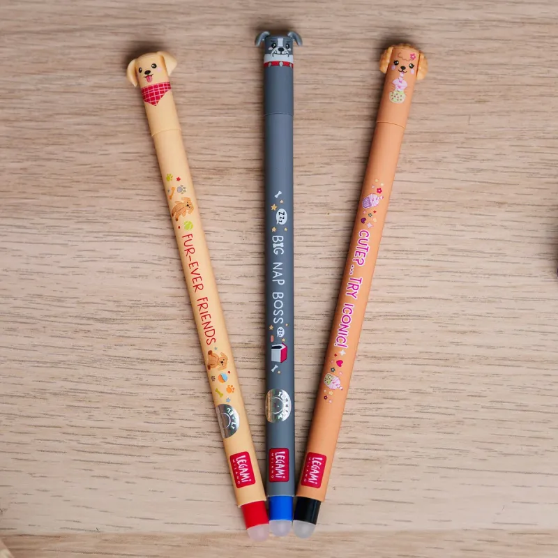 Legami - Set mit 3 Löschbaren Gelstiften - Erasable Pen - Fur-ever Friends