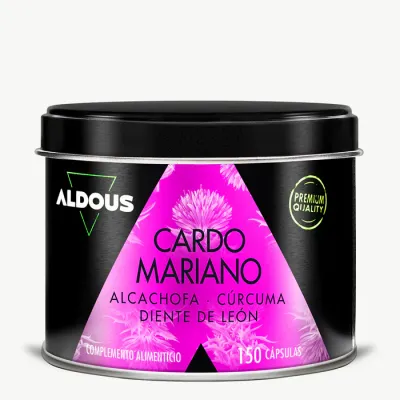 ALDOUS Cardo Mariano con Alcachofa, Cúrcuma, Diente de León y Desmodium ALDOUS Cardo Mariano con Alcachofa, Cúrcuma, Diente de León y Desmodium