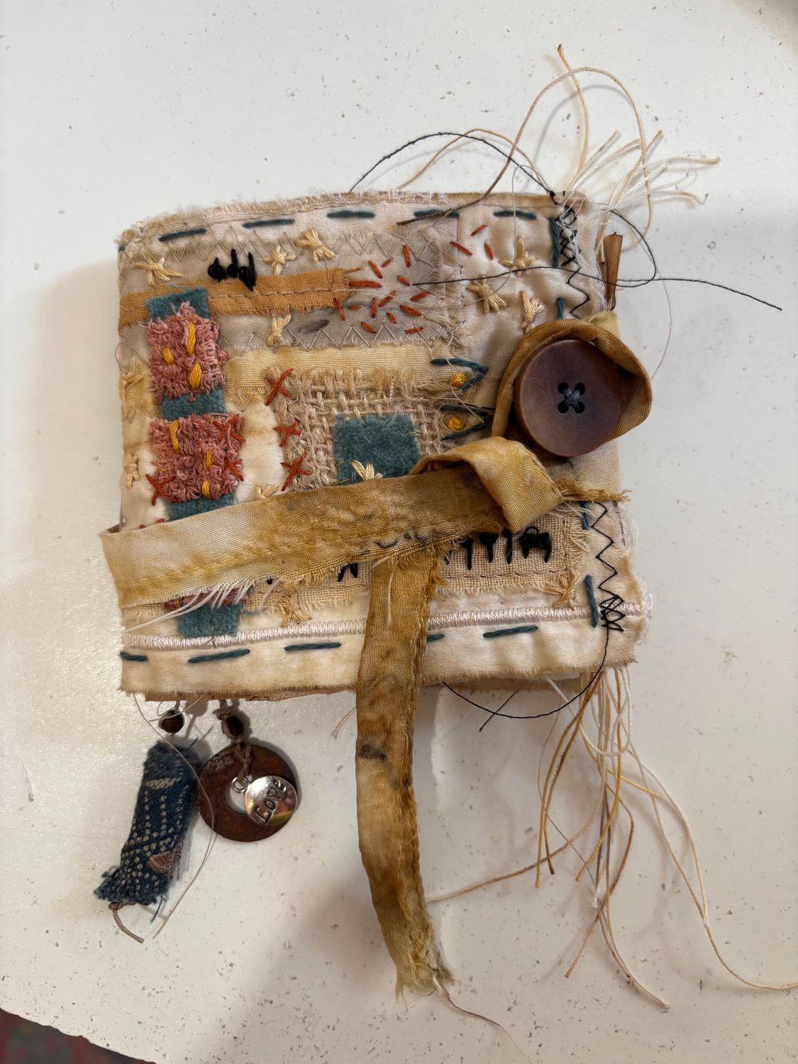 Mini Art Book Altered Papers &amp; Slow Stitching