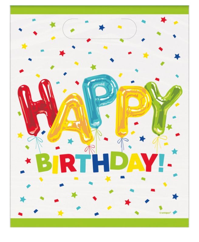 Happy Balloon Birthday Loot Bags 8ct