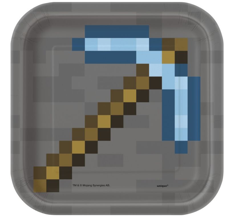 Minecraft Square 7" Dessert Plates 8ct