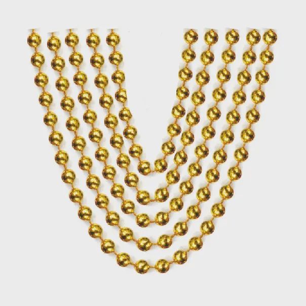 5 32" (6MM) METALLIC NECKLACES-GOLD