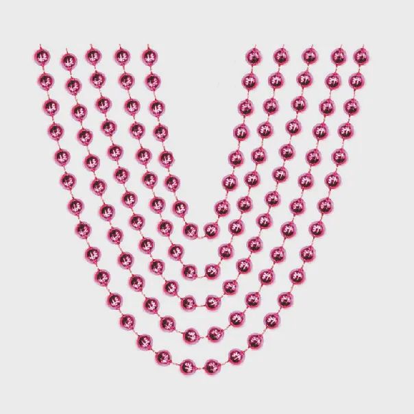 5 32" (6MM) METALLIC NECKLACES-MAGENTA