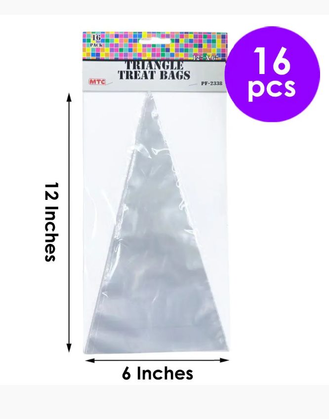 16 TRIANGLE TREAT BAGS (6"X12")