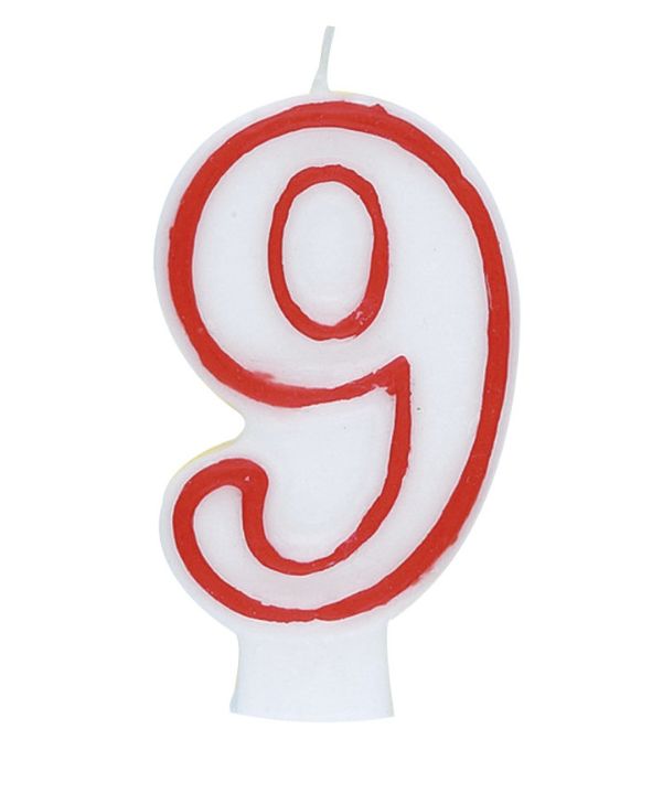 Number 9 Deluxe Birthday Candle