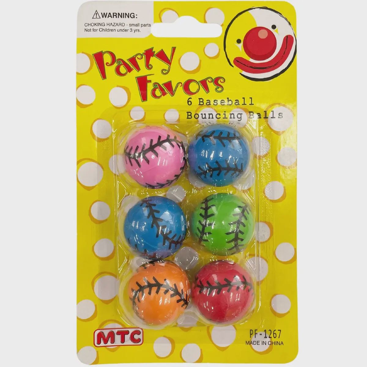 6Pc Baseball Bouncing Balls