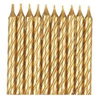 Gold Spiral Birthday Candles 10ct