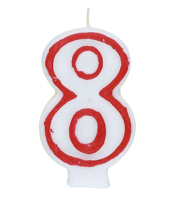 Number 8 Deluxe Birthday Candle