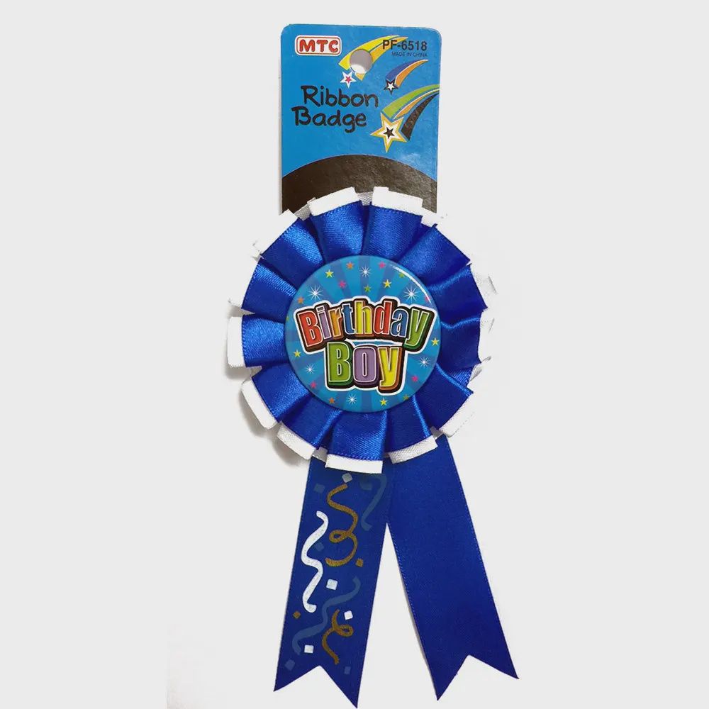 RIBBON BADGE -  BLUE BIRTHDAY BOY