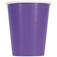 Neon Purple Solid 9oz Paper Cups 20ct