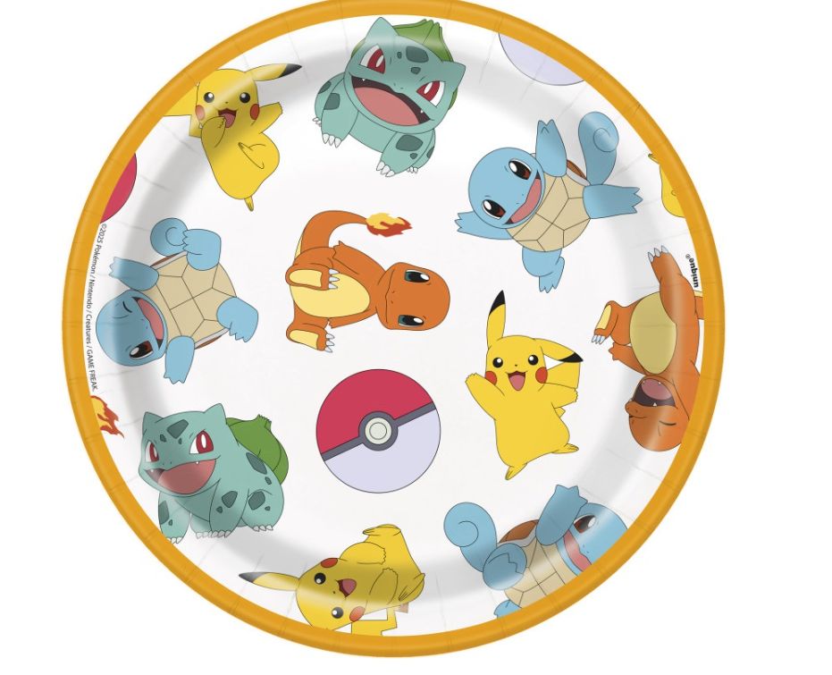 Pokémon Round 7" Dessert Plates 8ct