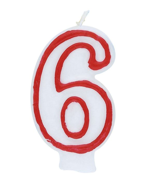 Number 6 Deluxe Birthday Candle