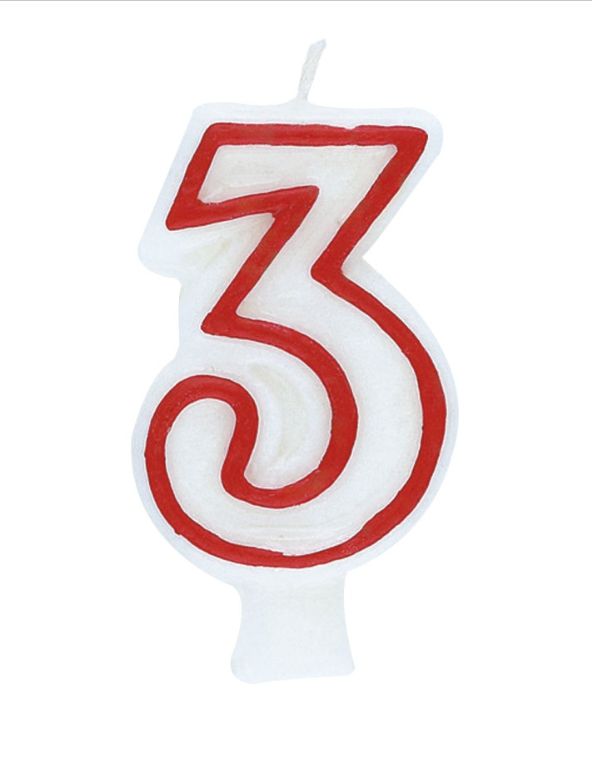 Number 3 Deluxe Birthday Candle