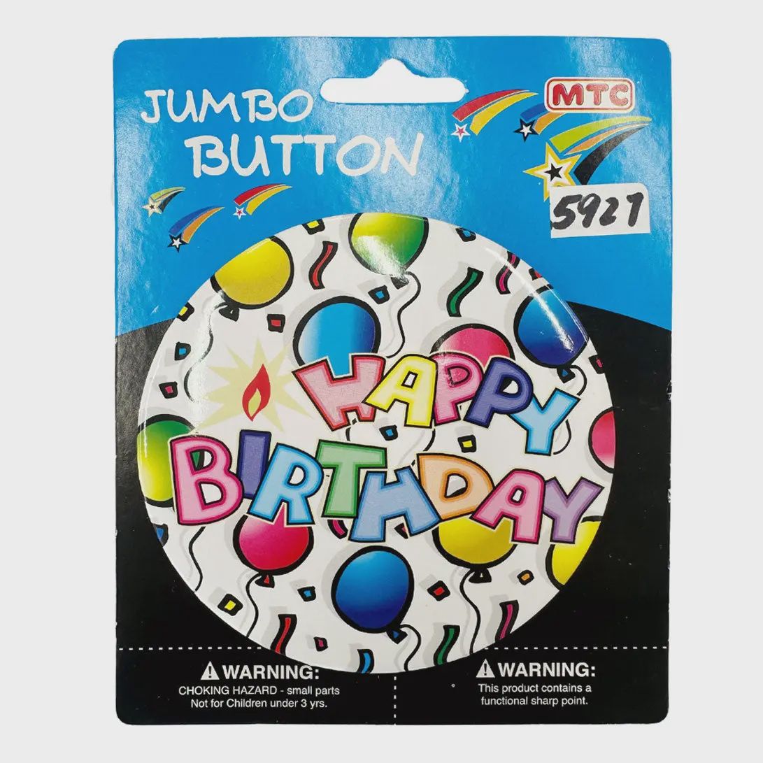4" JUMBO BUTTON-BIRTHDAY BASH