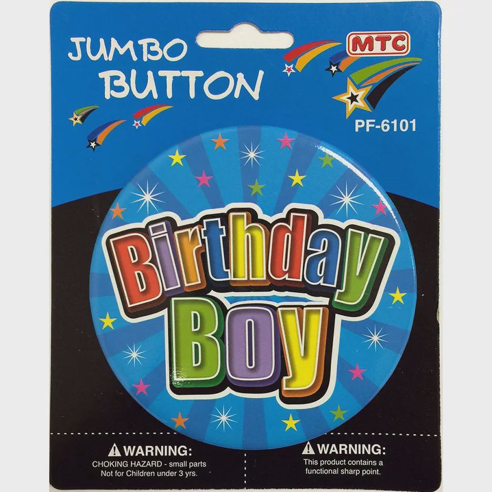 4" JUMBO BUTTON - BIRTHDAY BOY