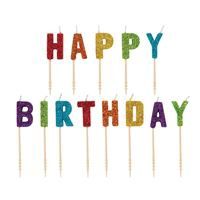 Rainbow Glitter "Happy Birthday" Letter Pick Birthday