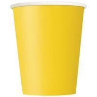 Sunshine Yellow Solid 9oz Paper Cups 20ct