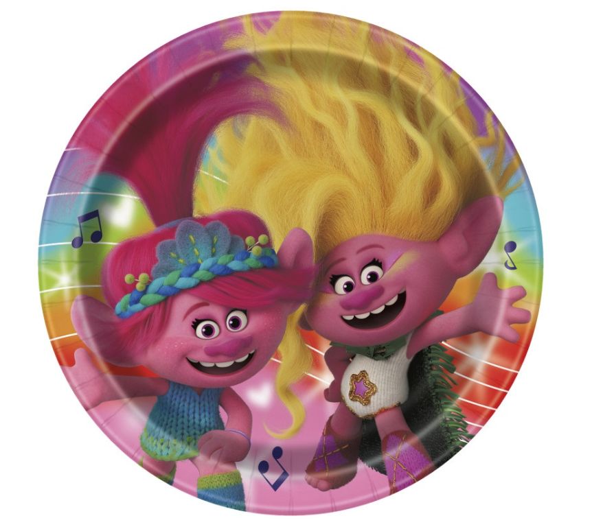 Trolls Round 9" Dinner Plates 8ct