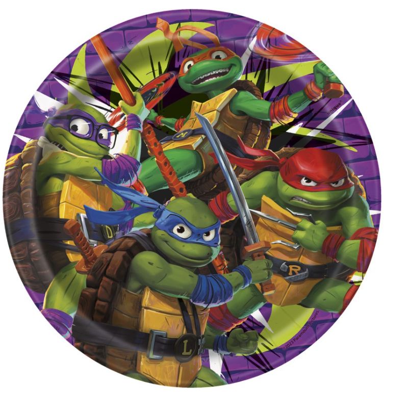 TMNT Mutant Mayhem Round 7" Dessert Plates 8ct