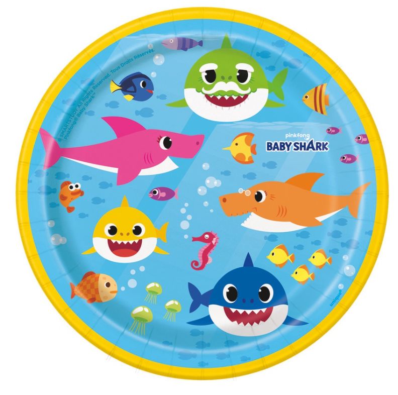 Baby Shark Round 7" Dessert Plates 8ct