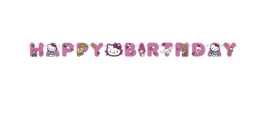 Hello Kitty and Friends "Happy Birthday" Jointed Banner 6.25 ft