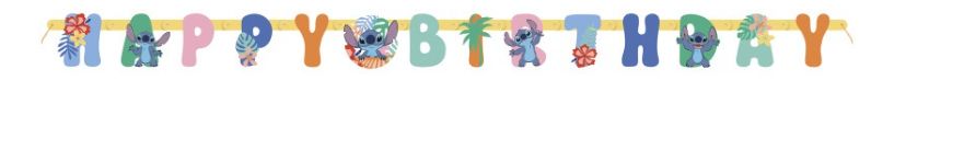 Disney Stitch "Happy Birthday" Jointed Banner