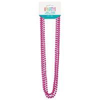Hot Pink Metallic Bead Necklaces 32" 4ct