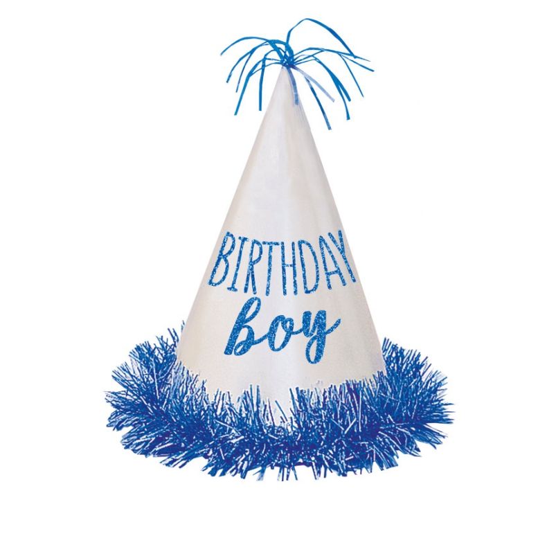 Birthday Boy Glitter Fringe Hat