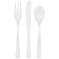Clear Solid Assorted Plastic Cutlery 18ct