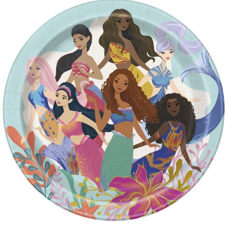 Disney The Little Mermaid Round 7" Dessert Plates 8ct