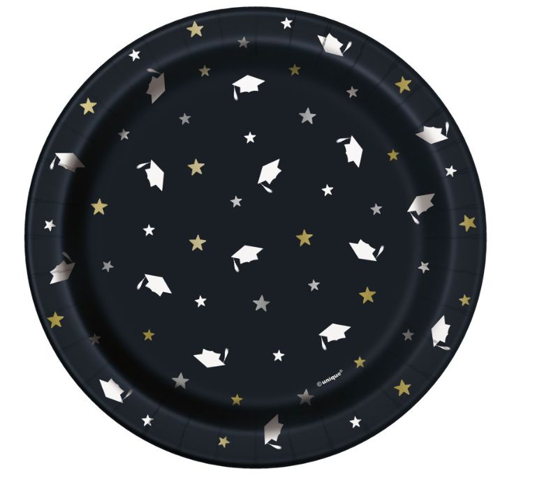 Stars &amp; Caps Graduation Round 7" Dessert Plates 8ct