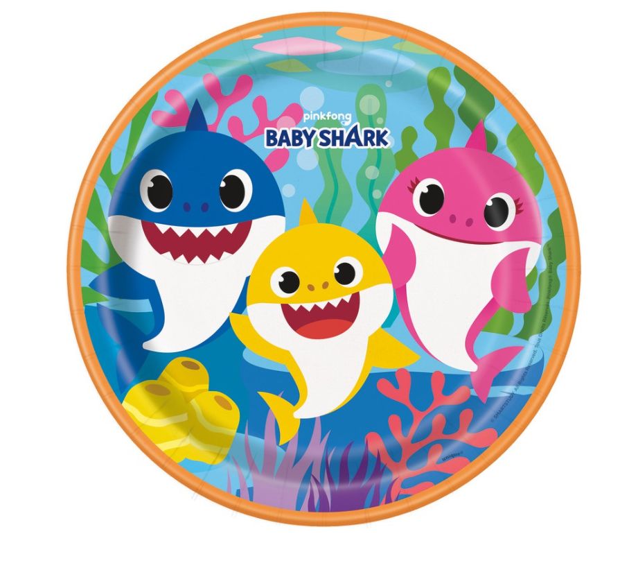 Baby Shark Round 9" Dinner Plates 8ct