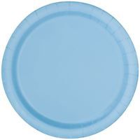Powder Blue Solid Round 7" Dessert Plates 20ct
